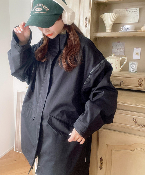 「Java」 ミリタリーコート LARGE カーキ メンズ_画像9