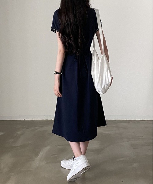 「MAISON DE THERESE」 「DM・Peach」シャツワンピース FREE ネイビー レディース_画像6