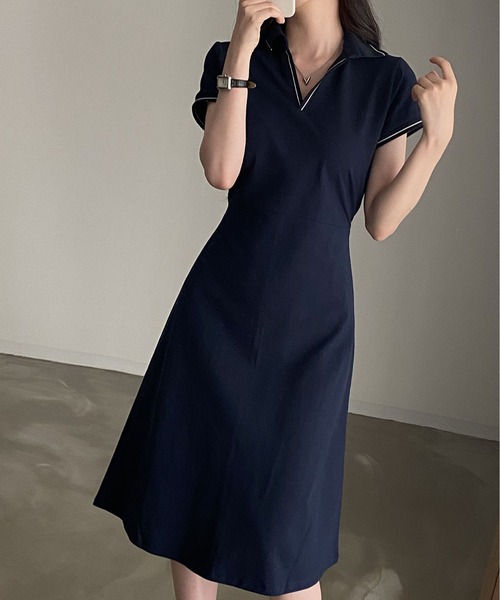 「MAISON DE THERESE」 「DM・Peach」シャツワンピース FREE ネイビー レディース_画像7