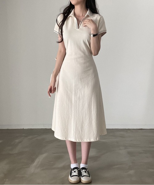 「MAISON DE THERESE」 「DM・Peach」シャツワンピース FREE ネイビー レディース_画像9