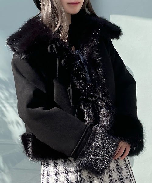 【美品】ESTNATION ブラックファー・ムートンコート 中古・古着通販】ESTNATION (エストネーション) ムートンレザーファー