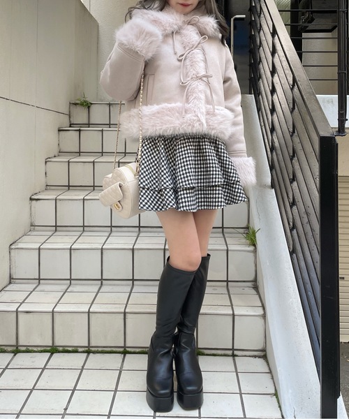 abc une face（アーベーセーアンフェイス） ムートンコート ボアコート