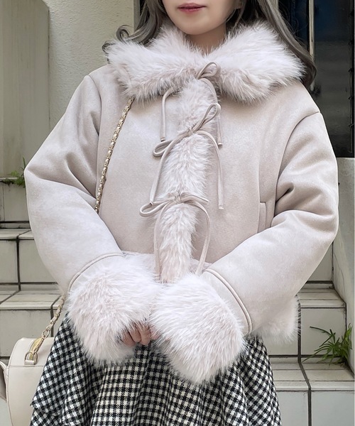 abc une face（アーベーセーアンフェイス） ムートンコート ボアコート