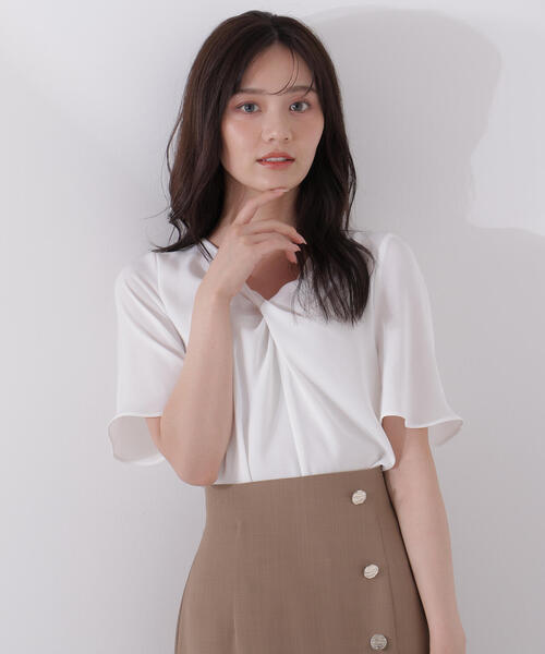 「PROPORTION BODY DRESSING」 半袖ブラウス SMALL ホワイト レディース_画像3