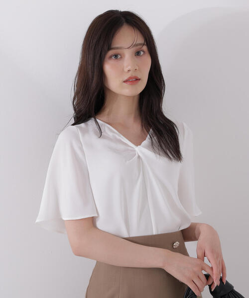 「PROPORTION BODY DRESSING」 半袖ブラウス SMALL ホワイト レディース_画像4