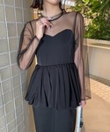 ワンピース ビスチェディテールぺプラムドレス/...の詳細画像2