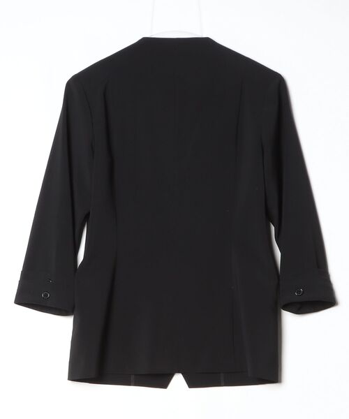 「B7」 ノーカラージャケット 38 ブラック レディース_画像2