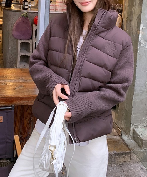 はるDAMA collection ダウン切替ニットジャケット LL DAMA collection ダウン切替ニットジャケット LL マフラー付