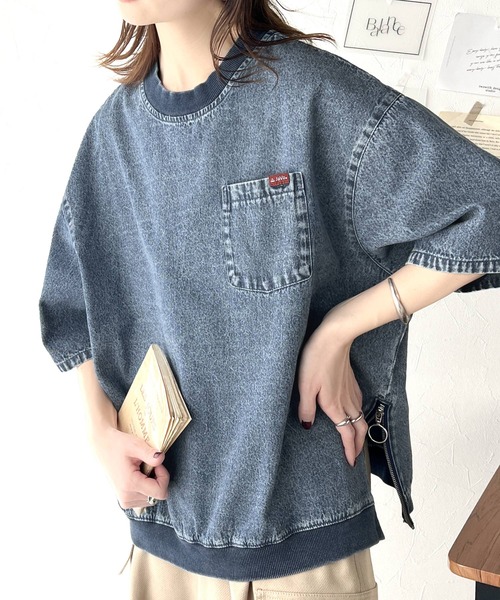 「Java」 半袖ブラウス LARGE ブルー レディース_画像2