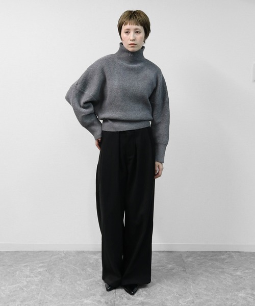 ミューズドゥドゥーズィエムクラス ニット ハイネック セーター ドルマンスリーブ THE CELL. ニット セーター リブドルマンモックネックニット RIB