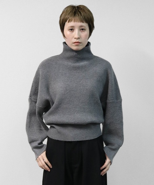 THE CELL. ニット セーター リブドルマンモックネックニット RIB