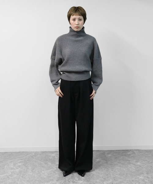 BATONER モックネック シグネチャー ニット セーター リブ 厚手 2026年