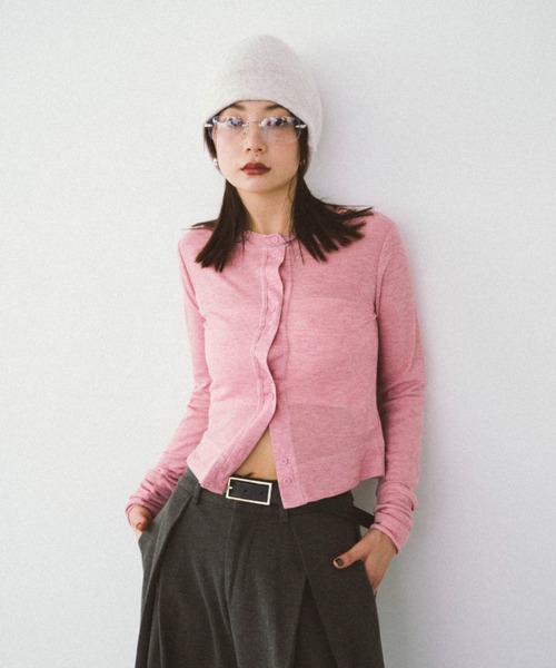 「HANNE」 カーディガン FREE ホワイト レディース_画像9