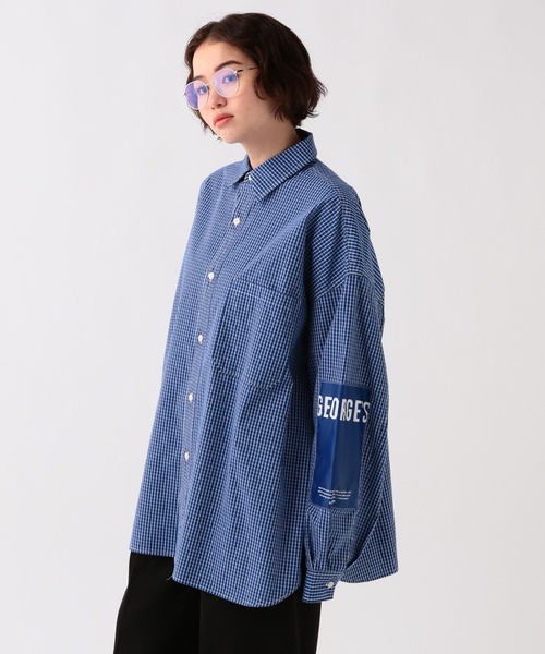 George's シャツ エルボーパッチチェツクシャツ メンズ レディース