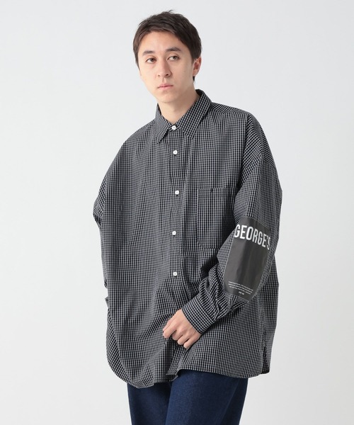 George's シャツ エルボーパッチチェツクシャツ メンズ レディース