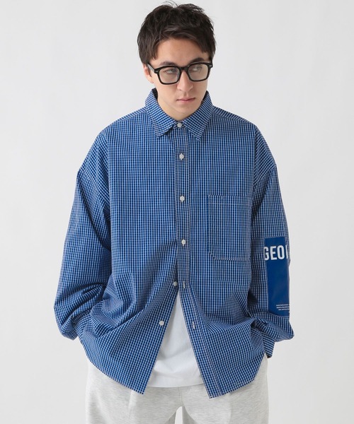 George's シャツ エルボーパッチチェツクシャツ メンズ レディース