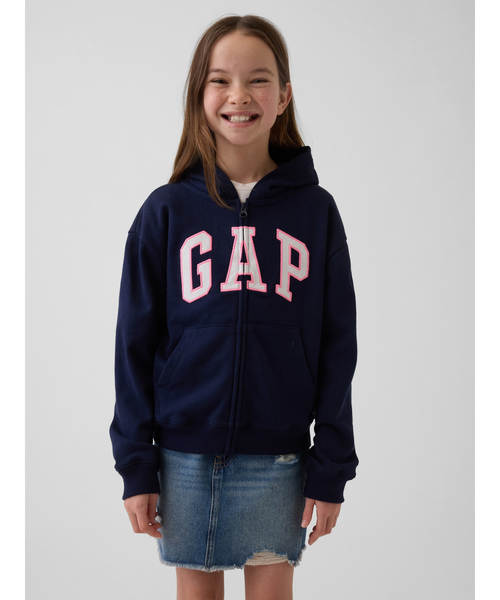 GAP（ギャップ） パーカー リラックスフィット GAPロゴ ジップアップ 