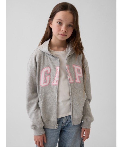 GAP（ギャップ） パーカー 裏起毛 リラックスフィット GAPロゴ ジップ