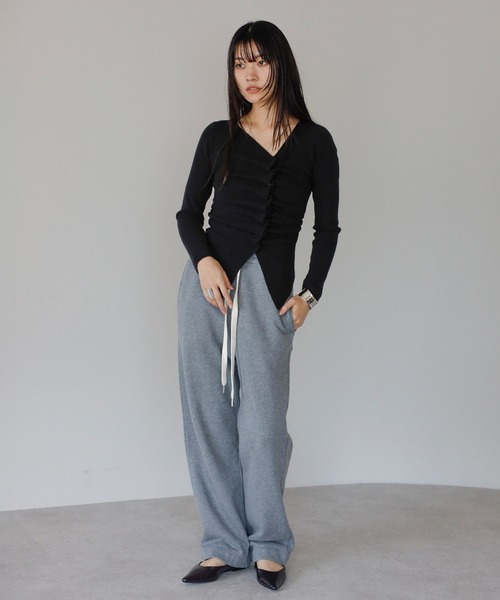 ENC tシャツ front gather cardigan / フロントギャザーカーディガン
