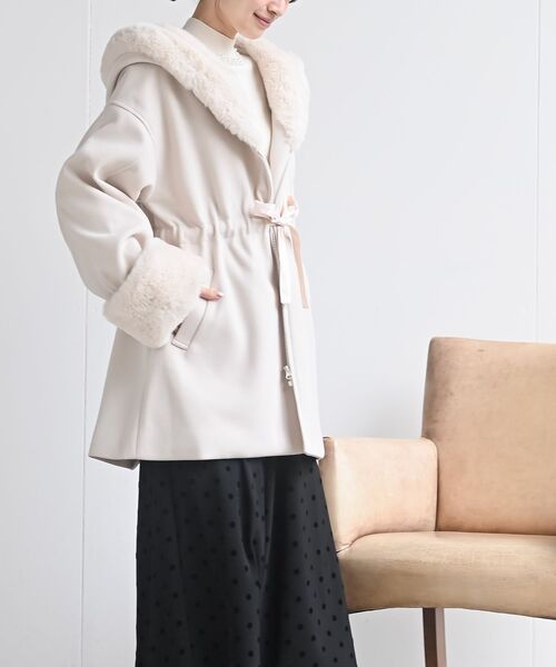 「rps」 コート フリー グレイッシュベージュ レディース_画像3