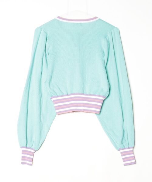 「PAMEO POSE」 ニットカーディガン FREE ブルー レディース_画像2