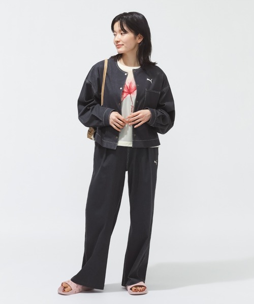 PUMA（プーマ） ワイドパンツ ジーンズ デニム デニムパンツ PUMA ESS