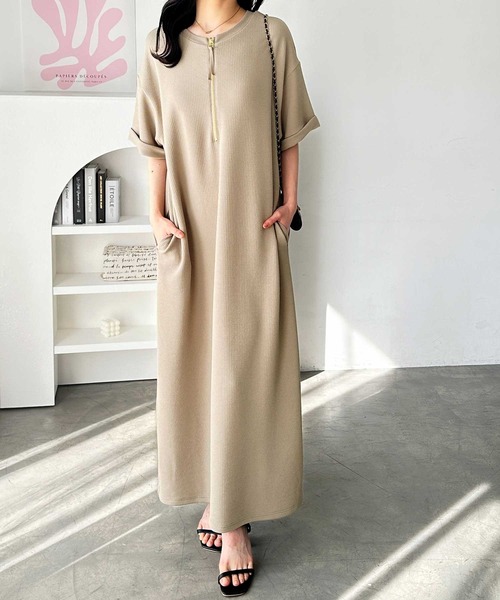 「GeeRA」 半袖ワンピース X-LARGE ブラック レディース_画像2