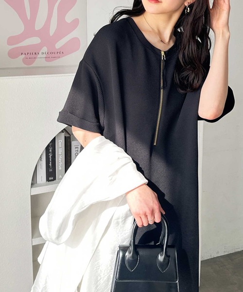 「GeeRA」 半袖ワンピース X-LARGE ブラック レディース_画像4