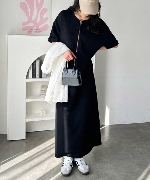 「GeeRA」 半袖ワンピース X-LARGE ブラック レディース_画像6