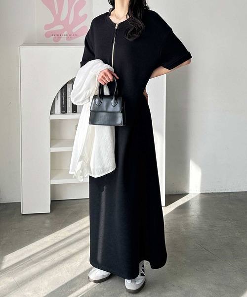 「GeeRA」 半袖ワンピース X-LARGE ブラック レディース_画像7