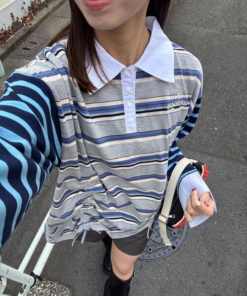 CIAOPANIC（チャオパニック） tシャツ クレイジーボーダーシャーリング