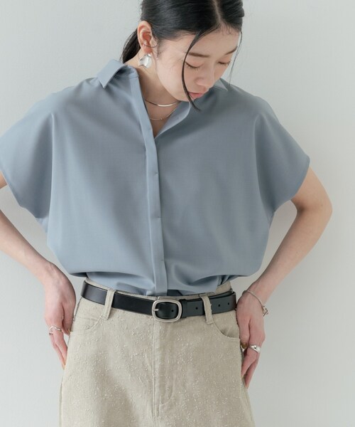 INDIVI GALLEST ブラウス シャツ 半袖 Comfy SET UP｜フレアスリーブ
