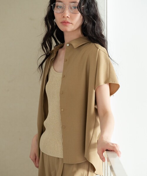 INDIVI GALLEST ブラウス シャツ 半袖 Comfy SET UP｜フレアスリーブ