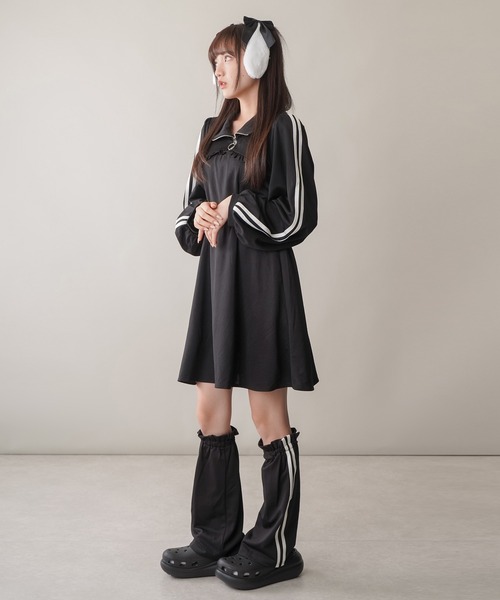 「SPINNS」 長袖ワンピース ONESIZE ブラック レディース_画像2