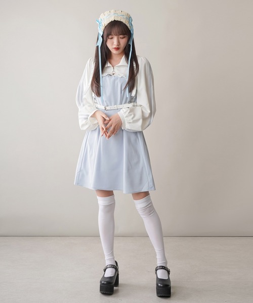 「SPINNS」 長袖ワンピース ONESIZE ブラック レディース_画像3