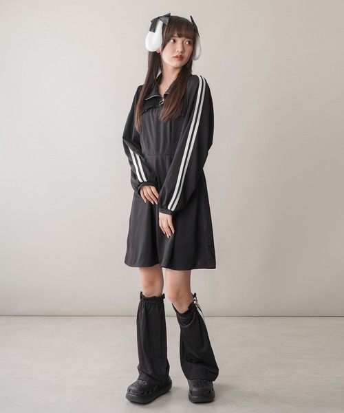 「SPINNS」 長袖ワンピース ONESIZE ブラック レディース_画像4