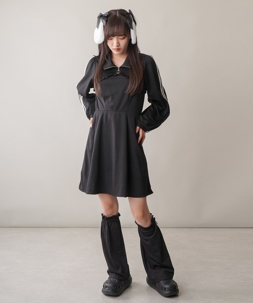 「SPINNS」 長袖ワンピース ONESIZE ブラック レディース_画像8