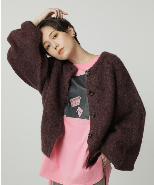 「CREOLME」 ニットカーディガン ONE SIZE イエロー レディース_画像2