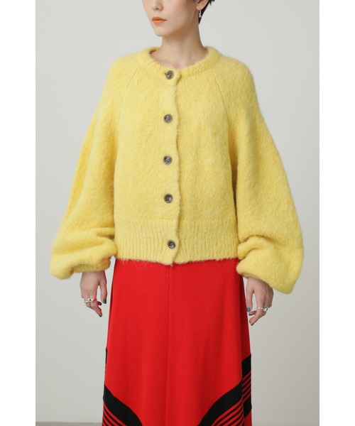 「CREOLME」 ニットカーディガン ONE SIZE イエロー レディース_画像5