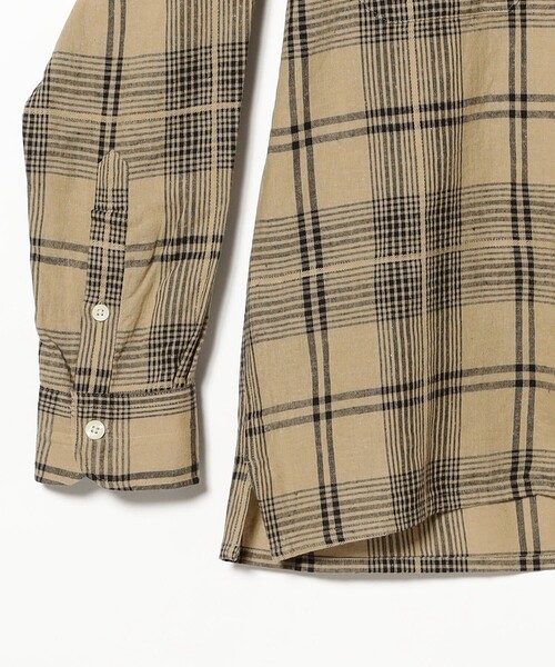 【美品】MOJITO モヒート コンスタンティーノシャツ リネン ベージュ L MOJITO（モヒート） シャツ MOJITO / ABSHINTH SHIRT Dobbie Plaid