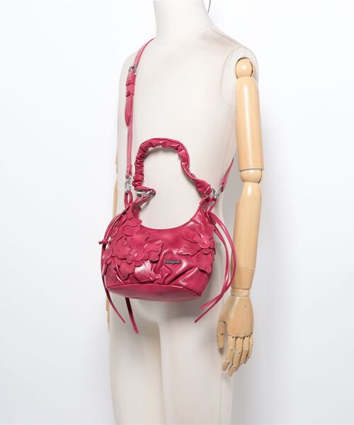 Desigual（デシグアル） ハンドバッグ フラワーアップリケ×ギャザー
