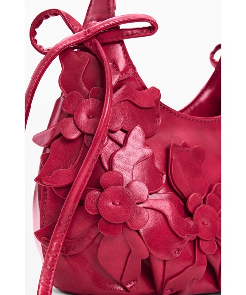 Desigual（デシグアル） ハンドバッグ フラワーアップリケ×ギャザー