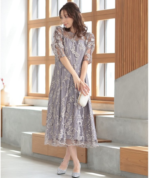 「PREFERIR」 7分袖ワンピース SMALL ネイビー レディースの画像
