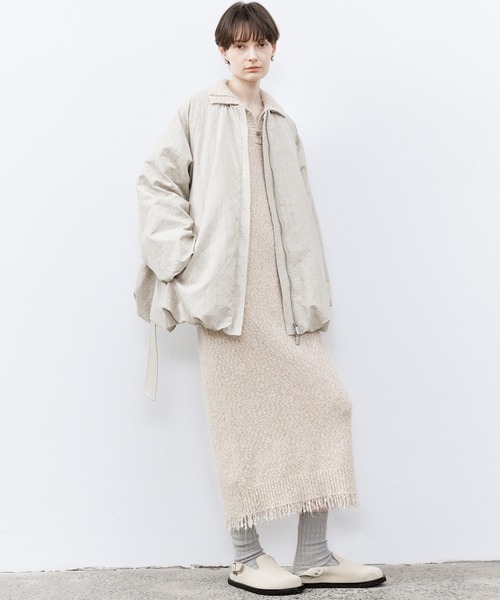 「tageechita」 ニットワンピース M ライトベージュ レディース_画像3