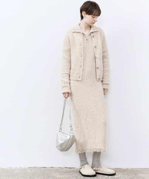 「tageechita」 ニットワンピース M ライトベージュ レディース_画像5