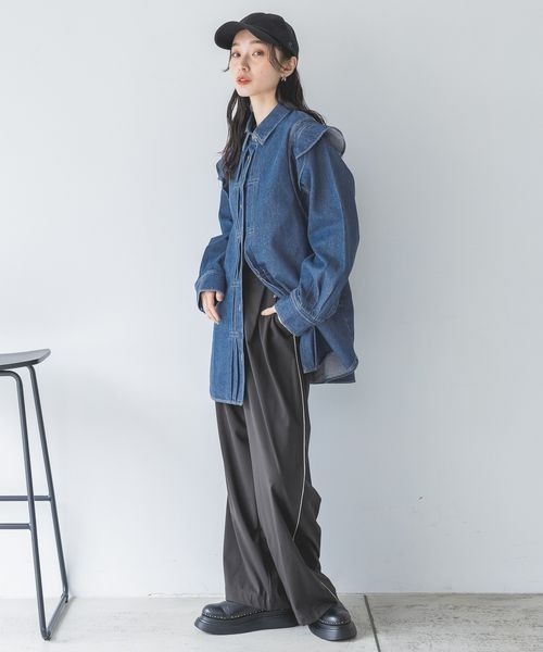 「JEANASIS」 長袖シャツ FREE ブルー レディース_画像4