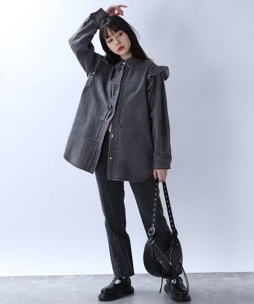 「JEANASIS」 長袖シャツ FREE ブルー レディース_画像6