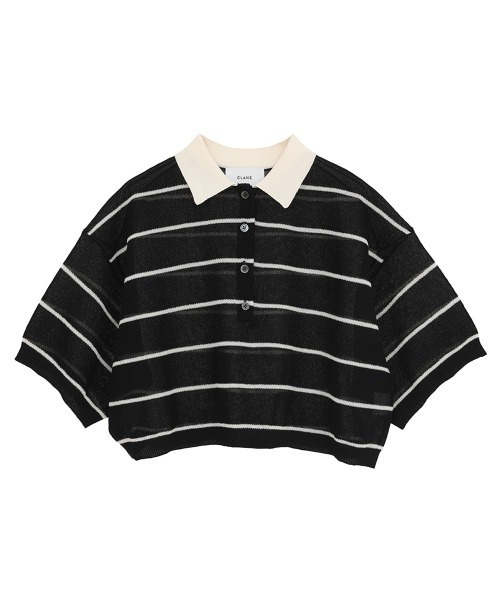 ニットポロシャツ　clane（クラネ） CLANE（クラネ） ニット セーター 「CLANE/クラネ」SPONGY SHEER POLO