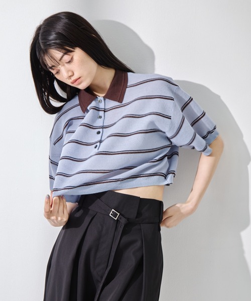 CLANE（クラネ） ニット セーター 「CLANE/クラネ」SPONGY SHEER POLO