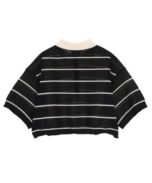 clane♡シアートップス CLANE - シアーリブニットカットソー | SHEER RIB KNIT TOPS (GREY